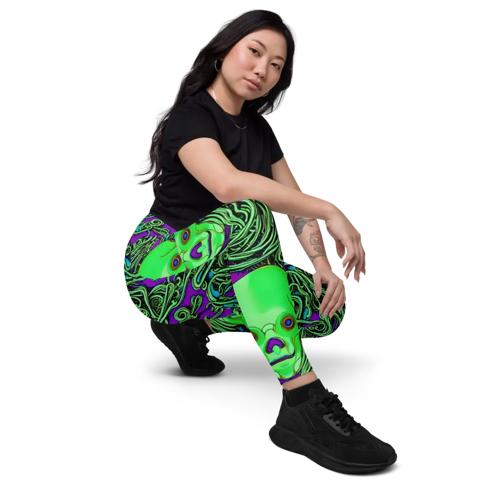 Ghostly Labyrinth on Leggings with Pockets — Right Front
