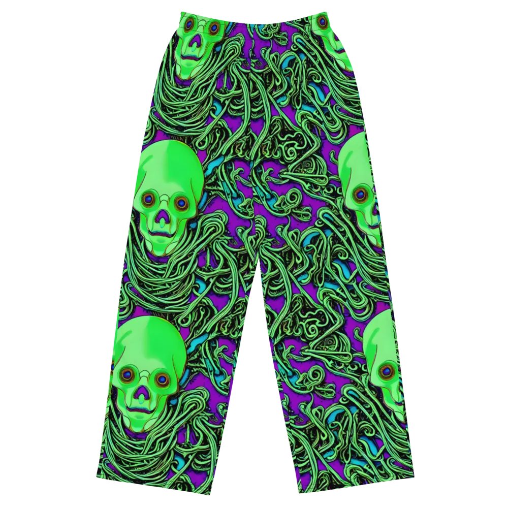 Ghostly Labyrinth on Wide-Leg Pants — Front