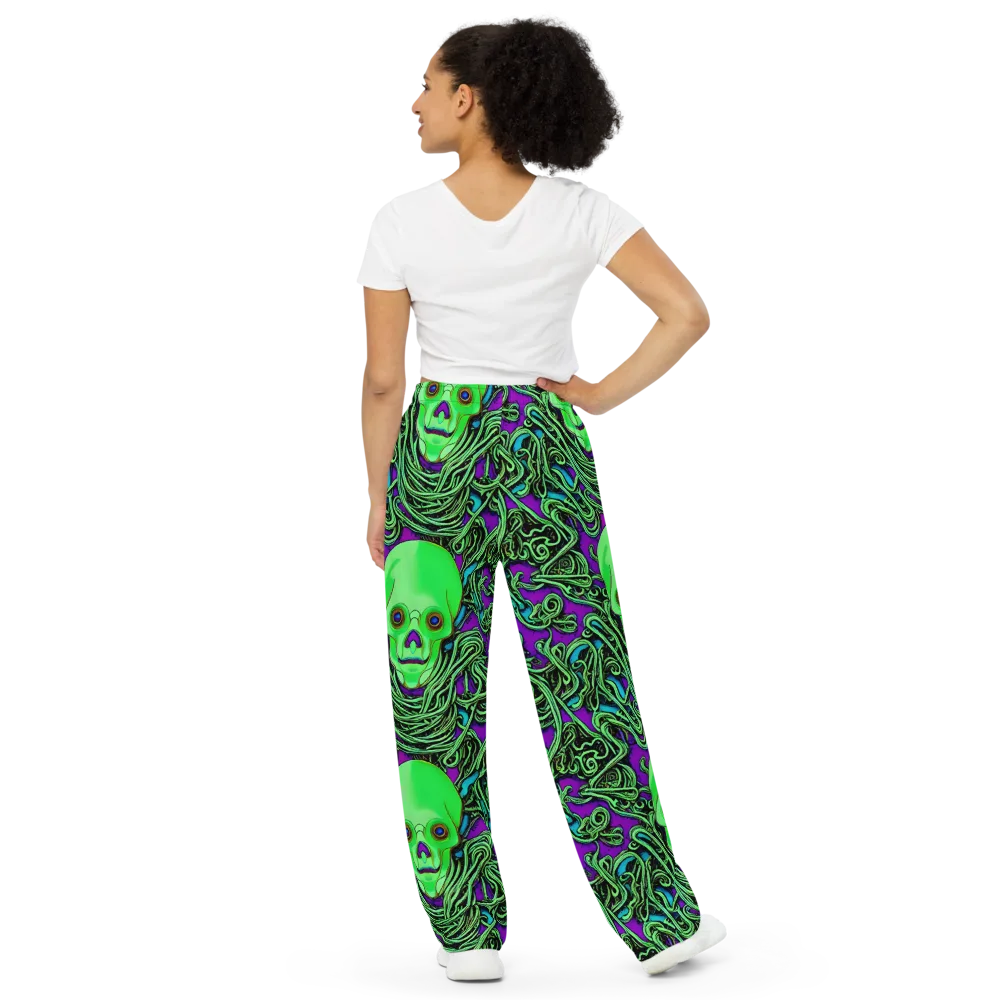 Ghostly Labyrinth on Wide-Leg Pants — Back