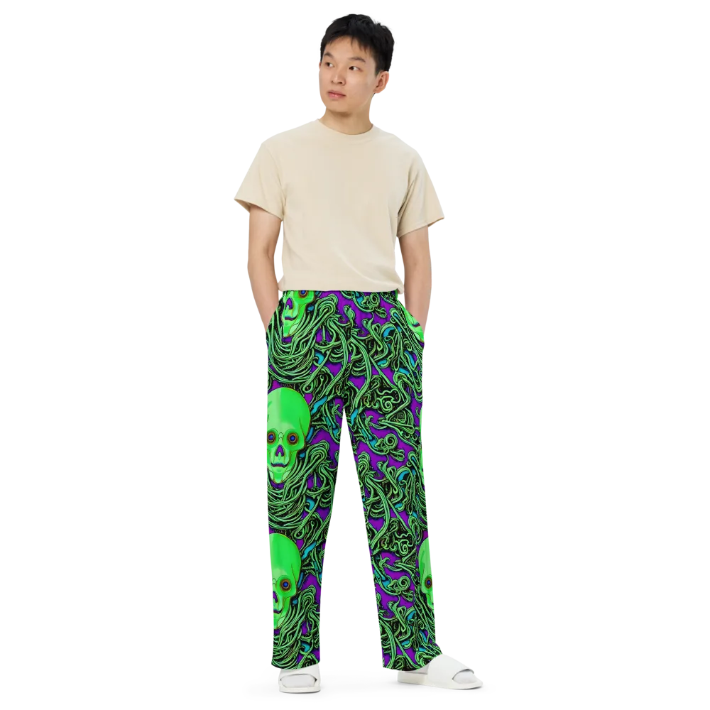 Ghostly Labyrinth on Wide-Leg Pants — Front