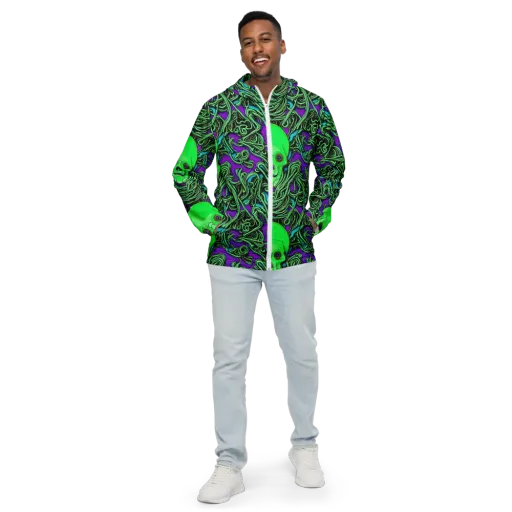 Ghostly Labyrinth on a Men's Windbreaker