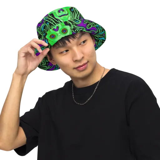 Ghostly Labyrinth on a Reversible Bucket Hat
