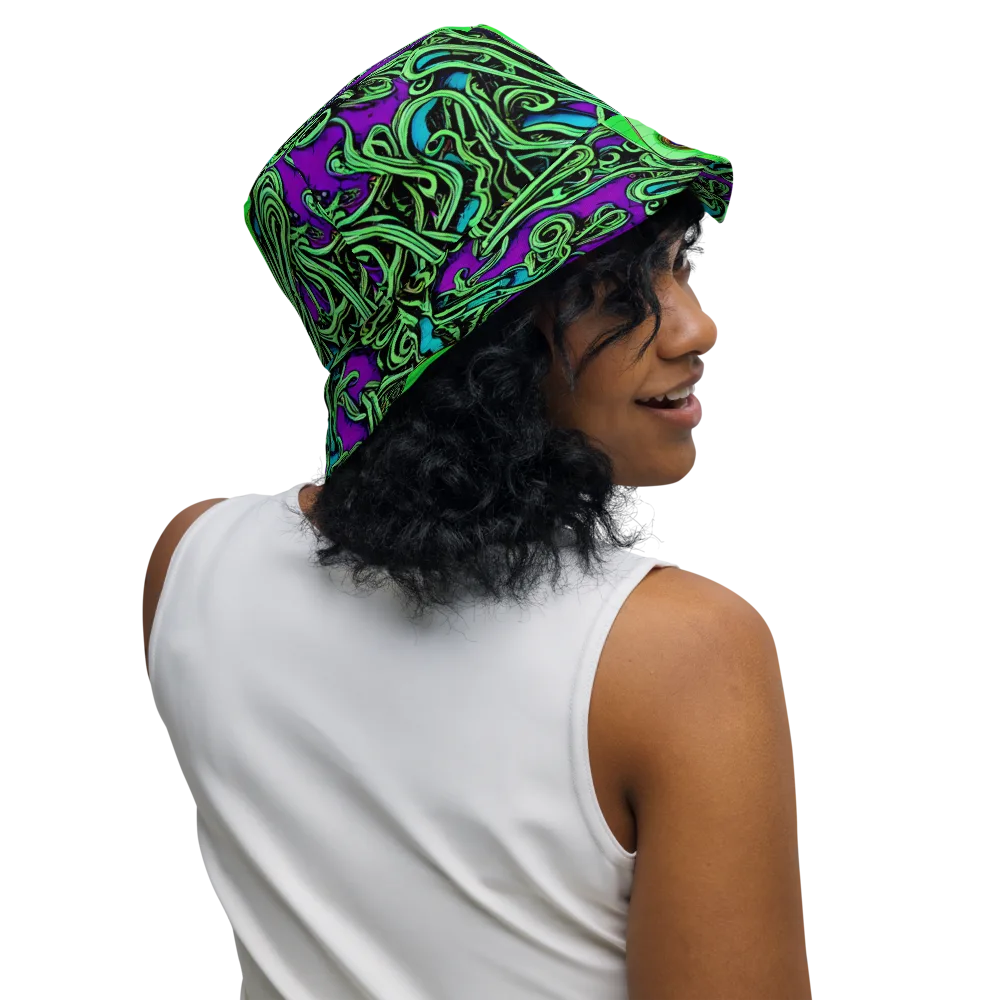 Ghostly Labyrinth on Reversible Bucket Hat — Right Outside
