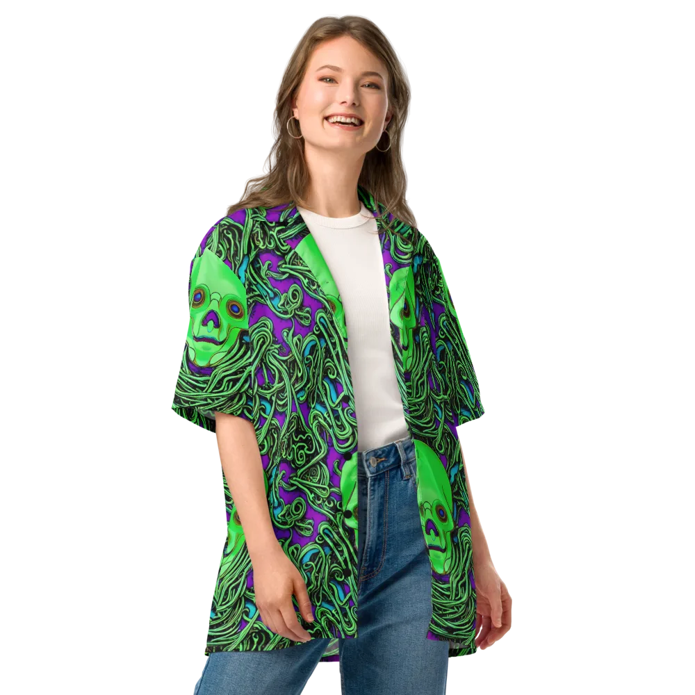 Ghostly Labyrinth on Button Shirt — Front