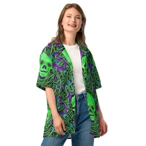 Ghostly Labyrinth on a Button Shirt