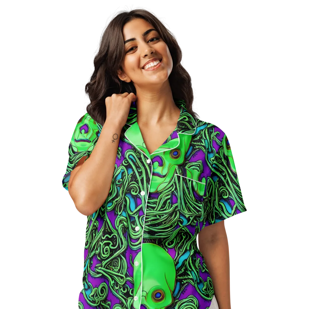 Ghostly Labyrinth on Women's Short Sleeve Pajama Top — Front