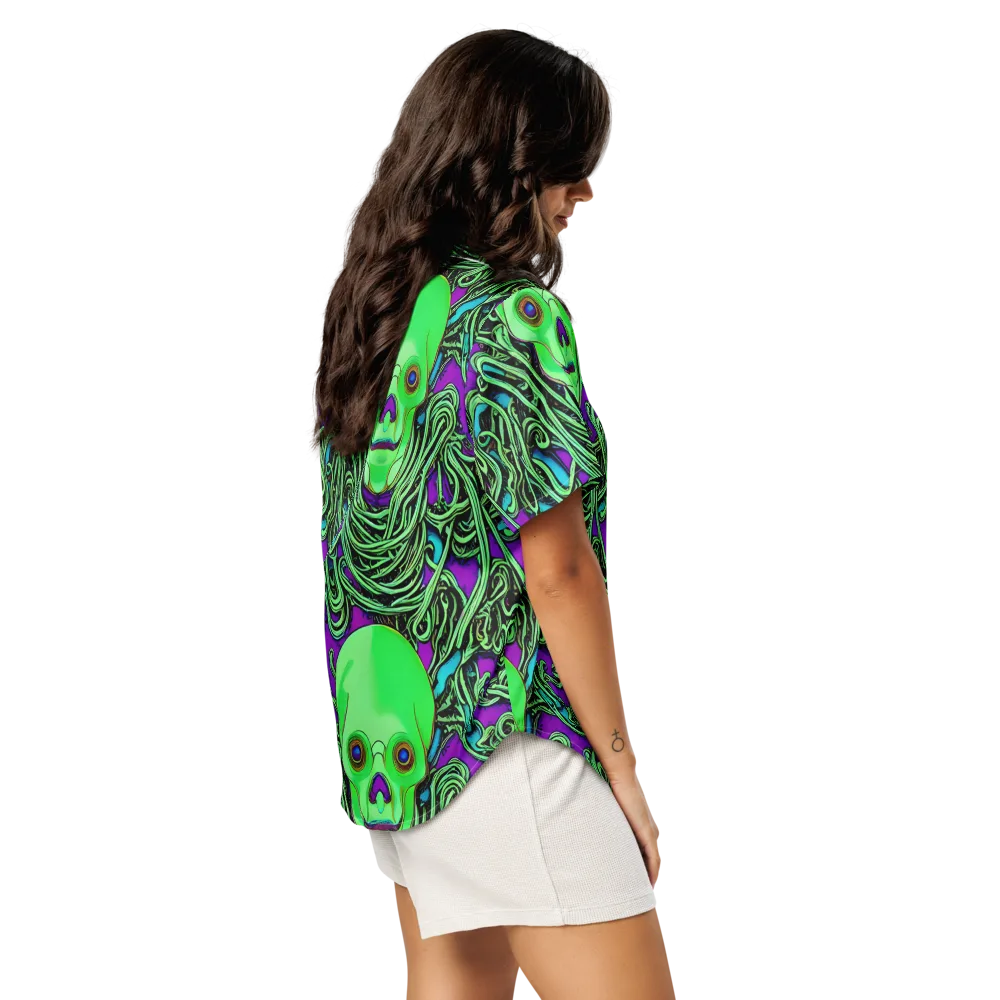 Ghostly Labyrinth on Women's Short Sleeve Pajama Top — Right Back