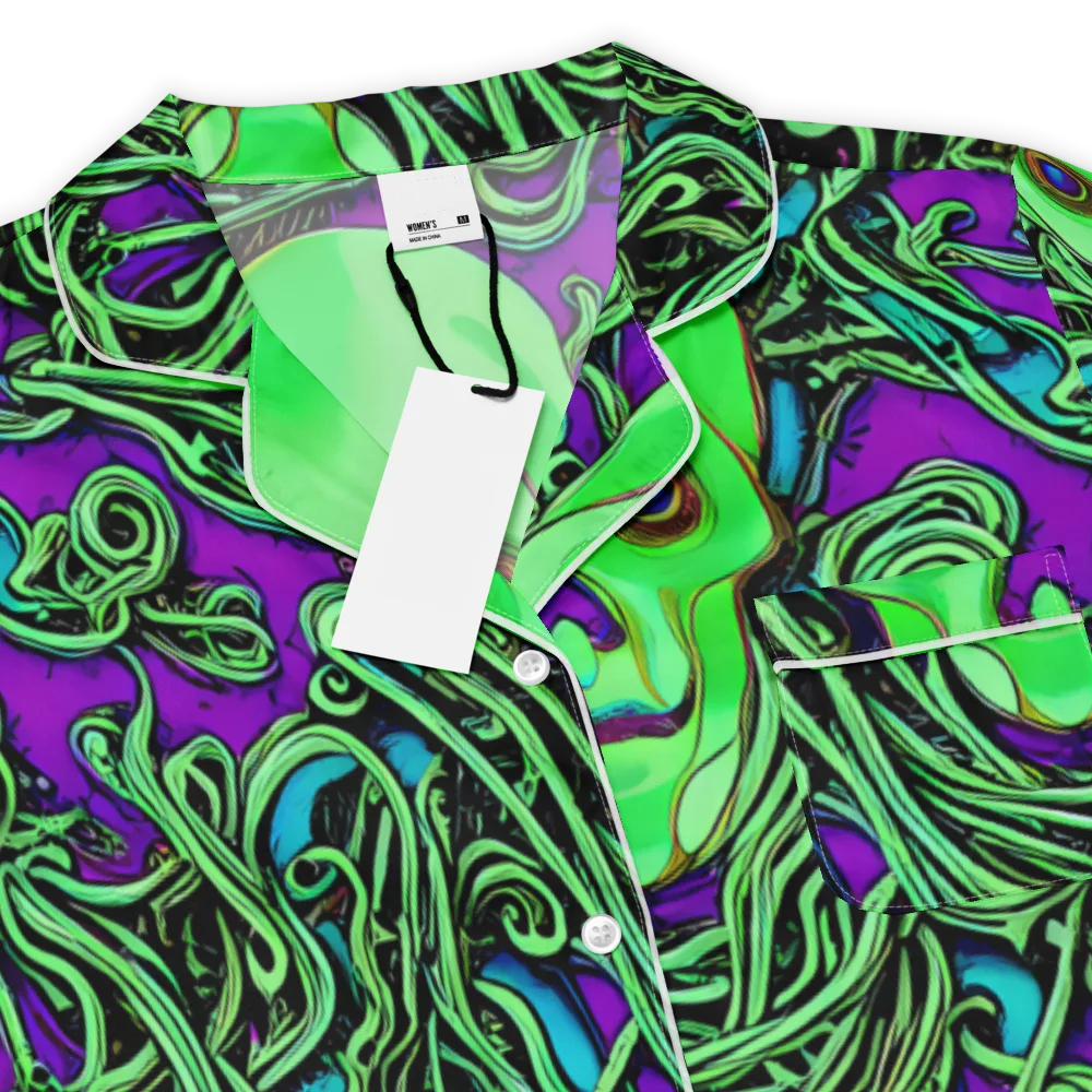 Ghostly Labyrinth on Women's Short Sleeve Pajama Top — Product details