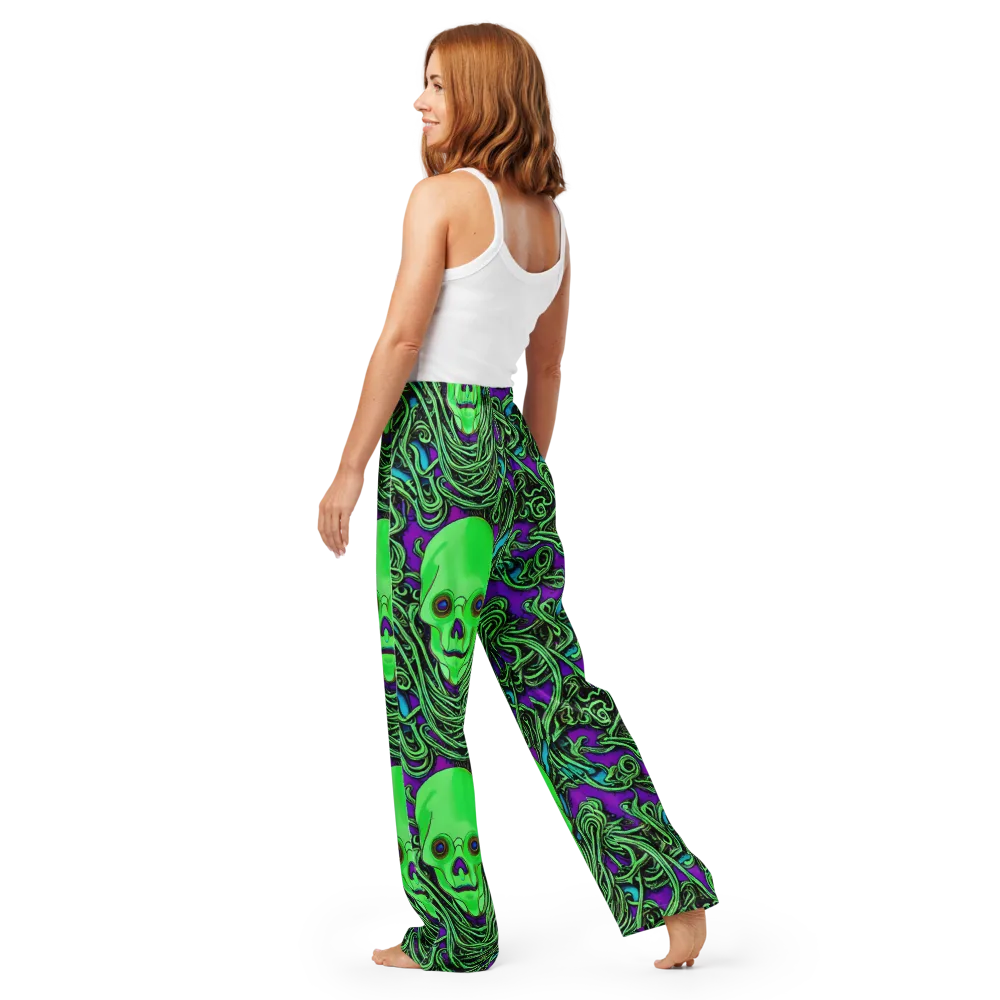 Ghostly Labyrinth on Women's Pajama Pants — Back