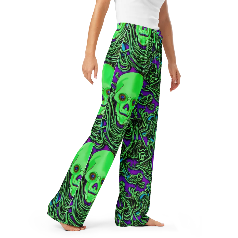 Ghostly Labyrinth on Women's Pajama Pants — Right Front