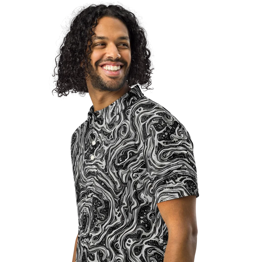 Whirlpool Echo on Men's Slim Fit Polo Shirt — Left Front
