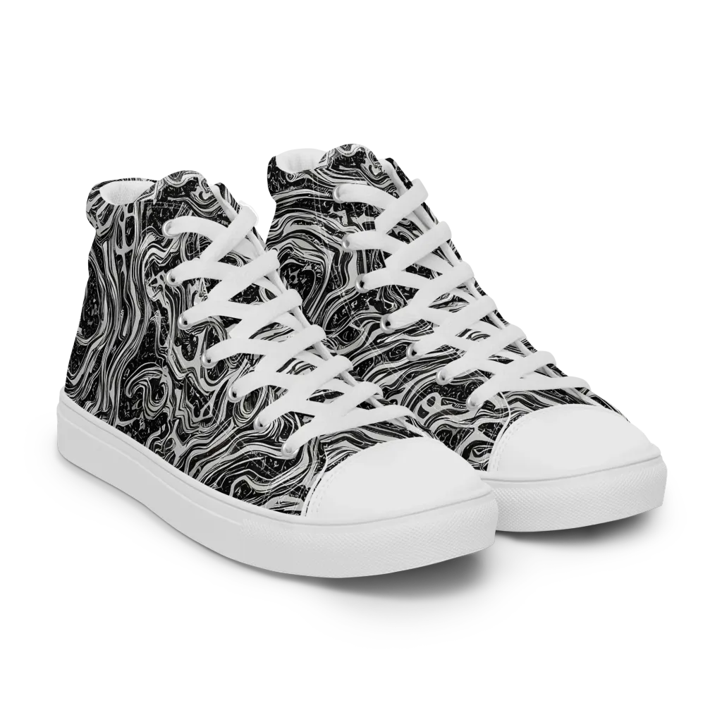 Whirlpool Echo on Men's High Top Canvas Shoes — Right Front