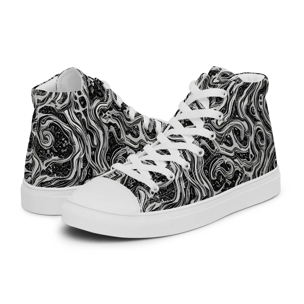 Whirlpool Echo on Men's High Top Canvas Shoes — Left