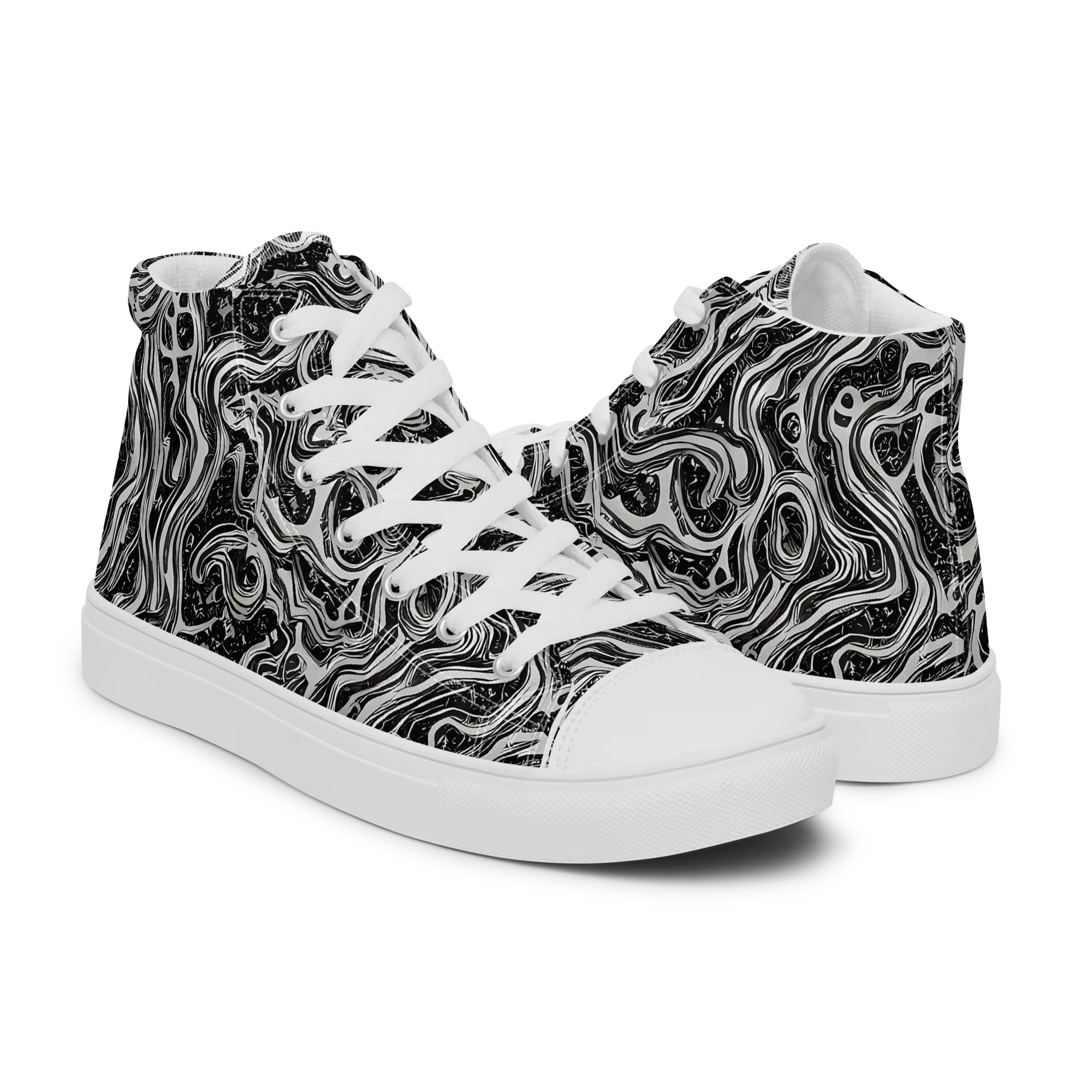 Whirlpool Echo on Men's High Top Canvas Shoes — Right