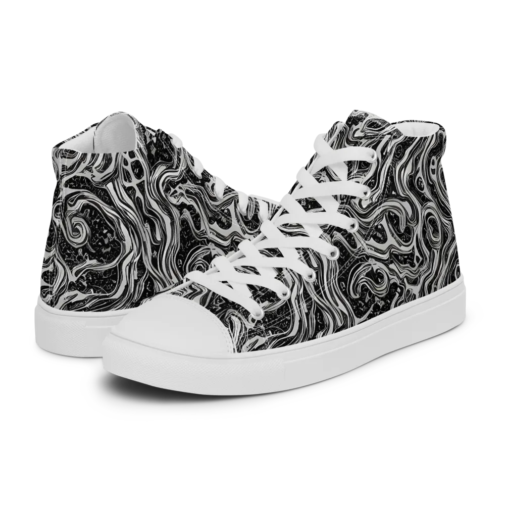 Whirlpool Echo on Women's High Top Canvas Shoes — Left