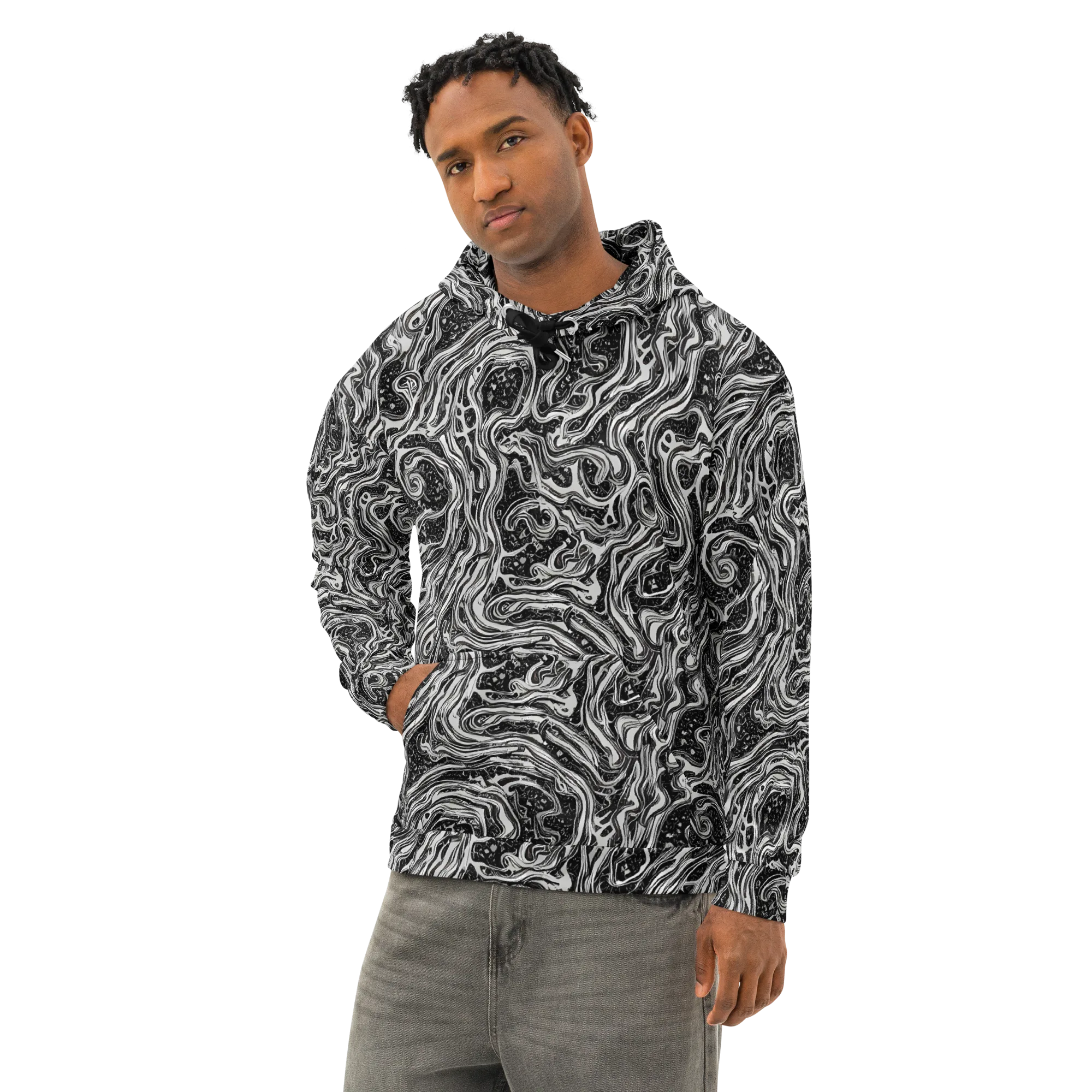 Whirlpool Echo on Cotton Hoodie — Left Front