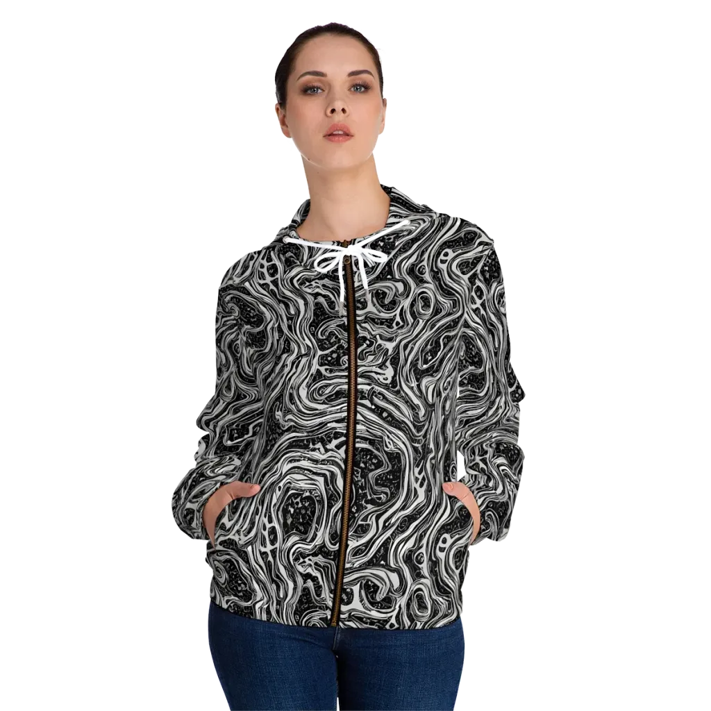 Whirlpool Echo on Women's Full-Zip Hoodie — Front On Person