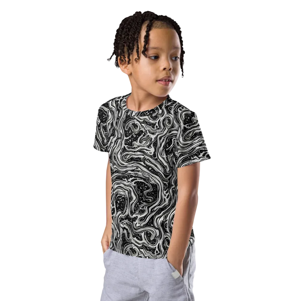 Whirlpool Echo on Kids Crew Neck T-Shirt — Left Front