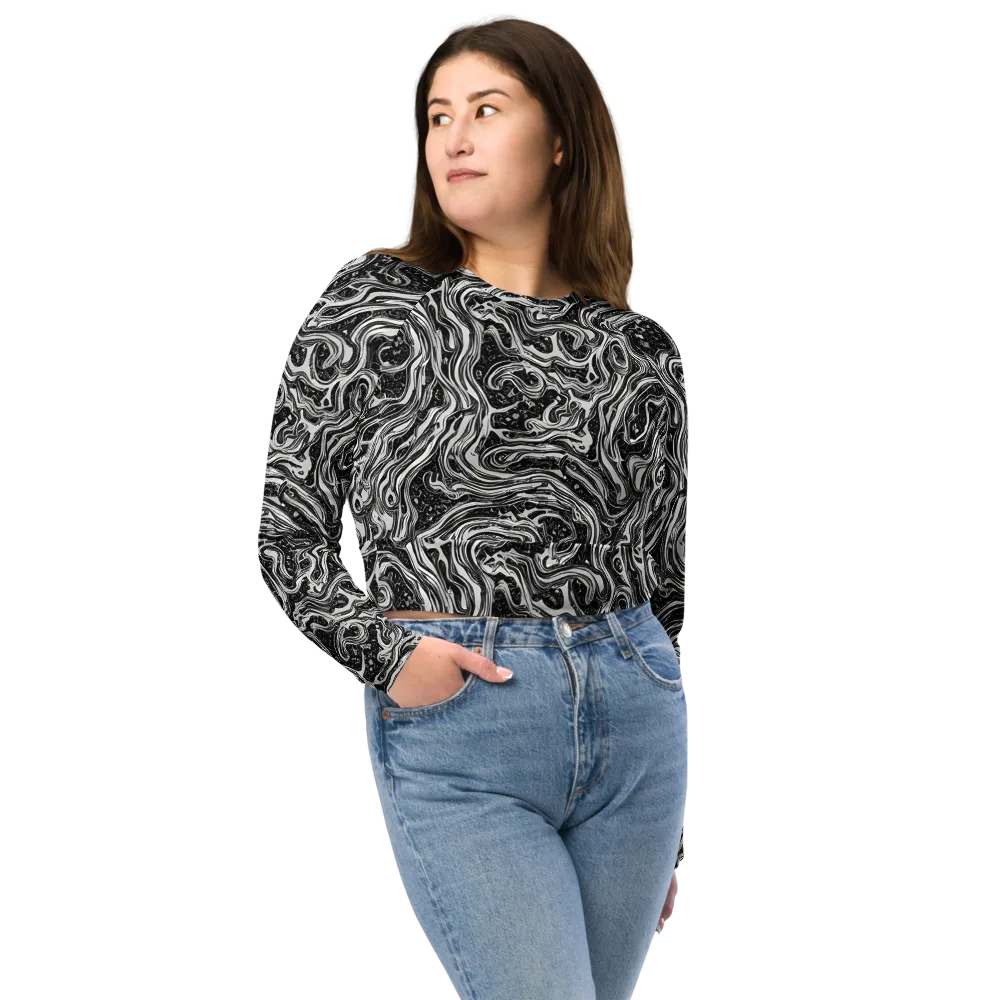 Whirlpool Echo on Long Sleeve Crop Top — Front