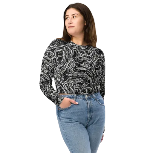 Whirlpool Echo on a Long Sleeve Crop Top
