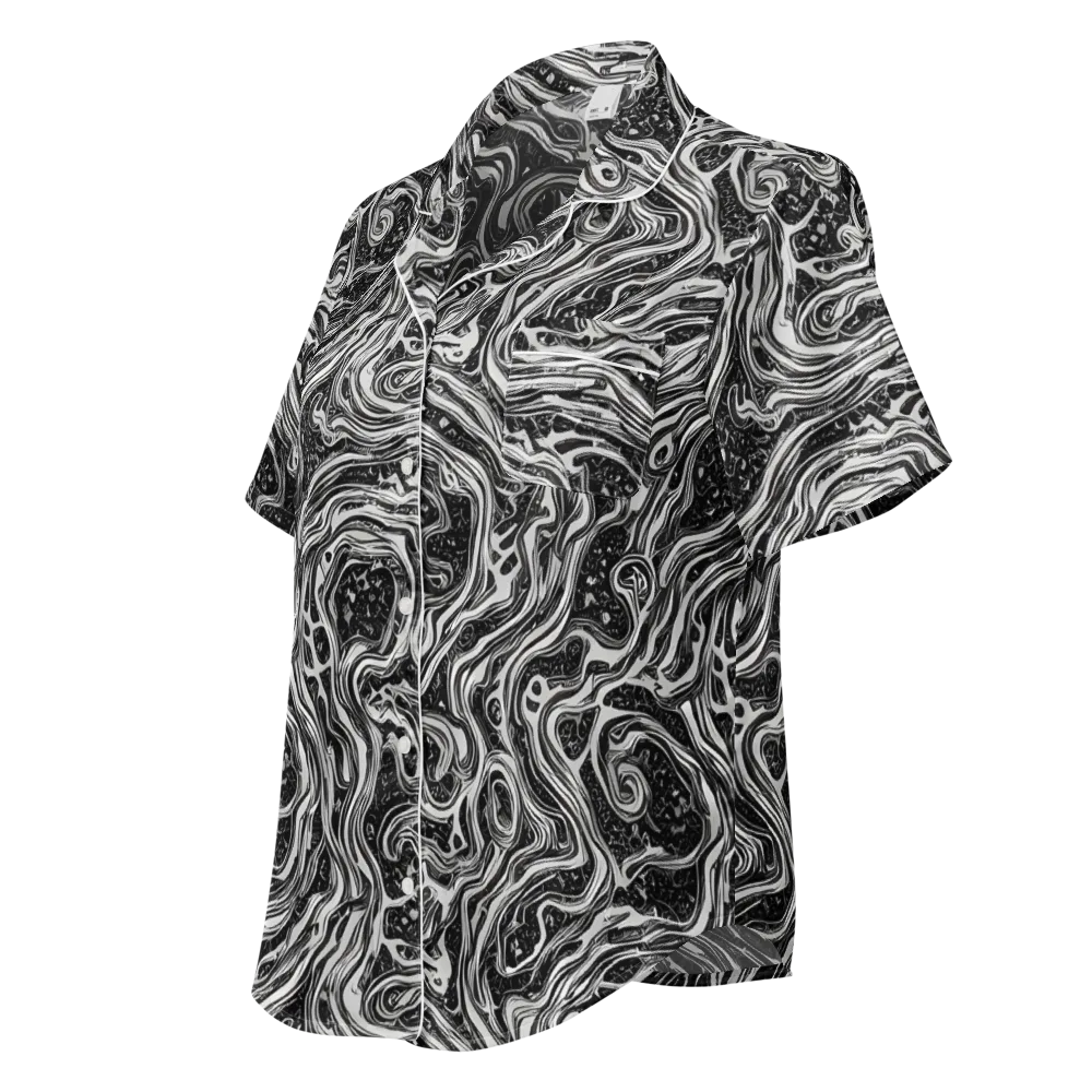Whirlpool Echo on Women's Short Sleeve Pajama Top — Left Front