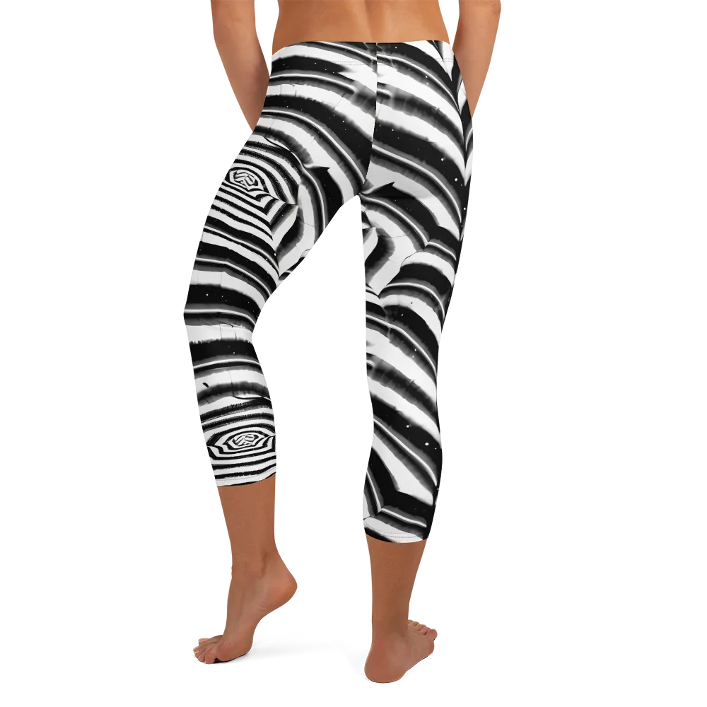 Dupain Swirl on Capri Leggings — Back