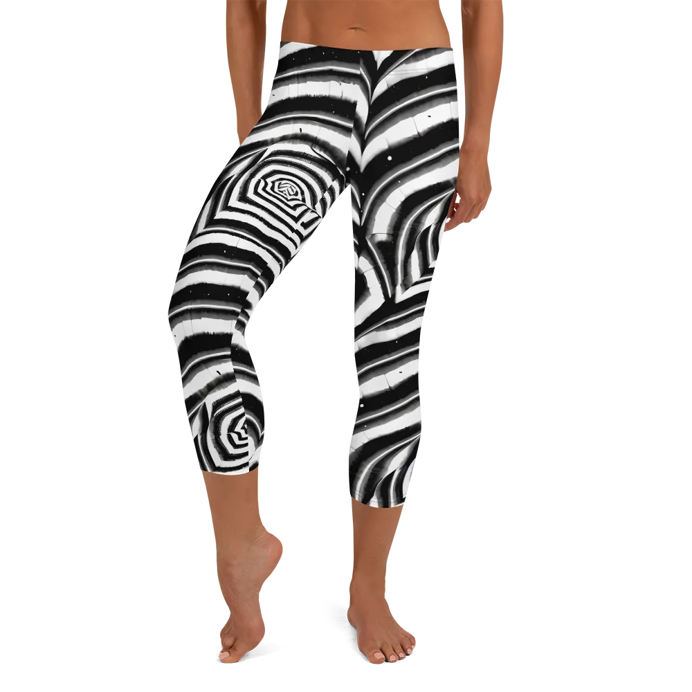 Dupain Swirl on Capri Leggings — Front