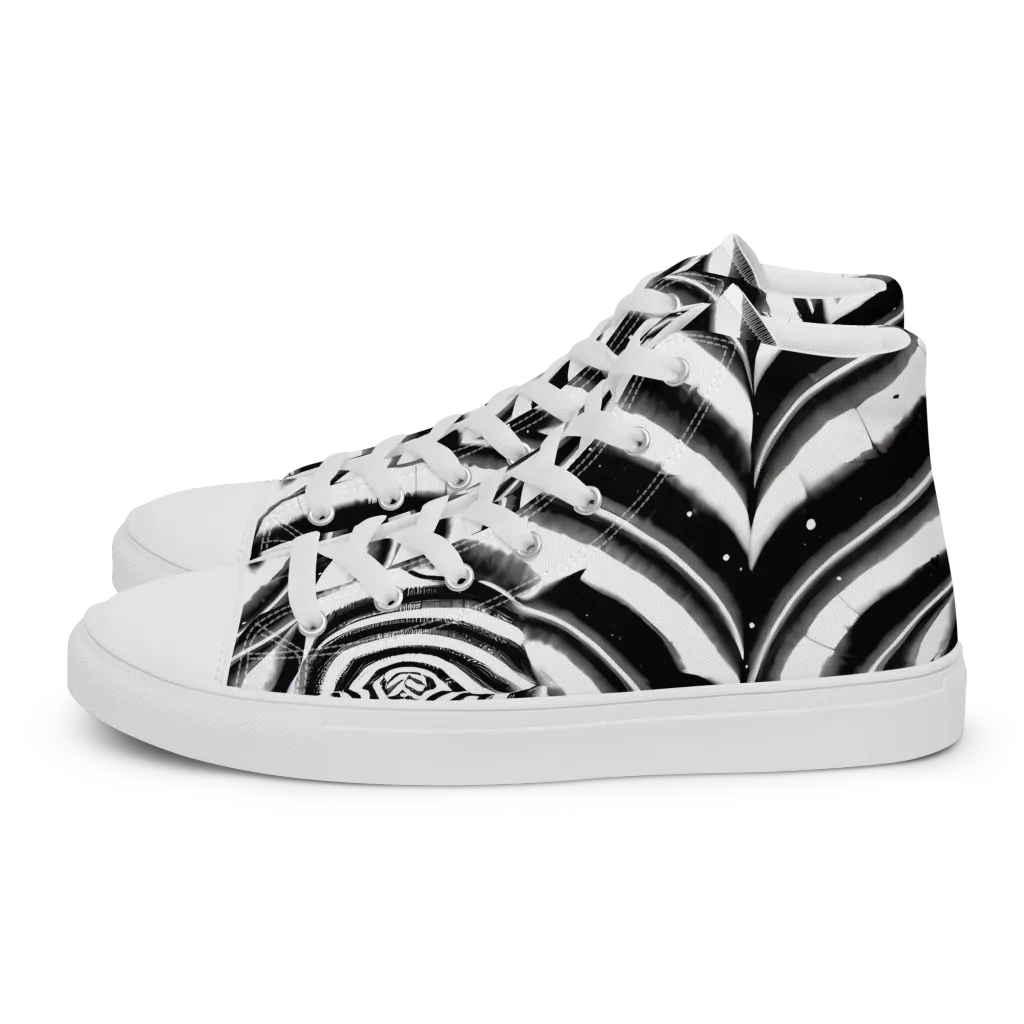 Dupain Swirl on Men's High Top Canvas Shoes — Left