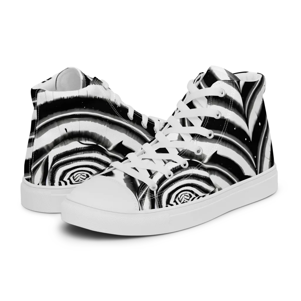Dupain Swirl on Men's High Top Canvas Shoes — Left