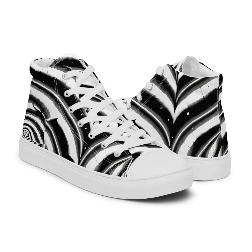 Dupain Swirl on Men's High Top Canvas Shoes — Right