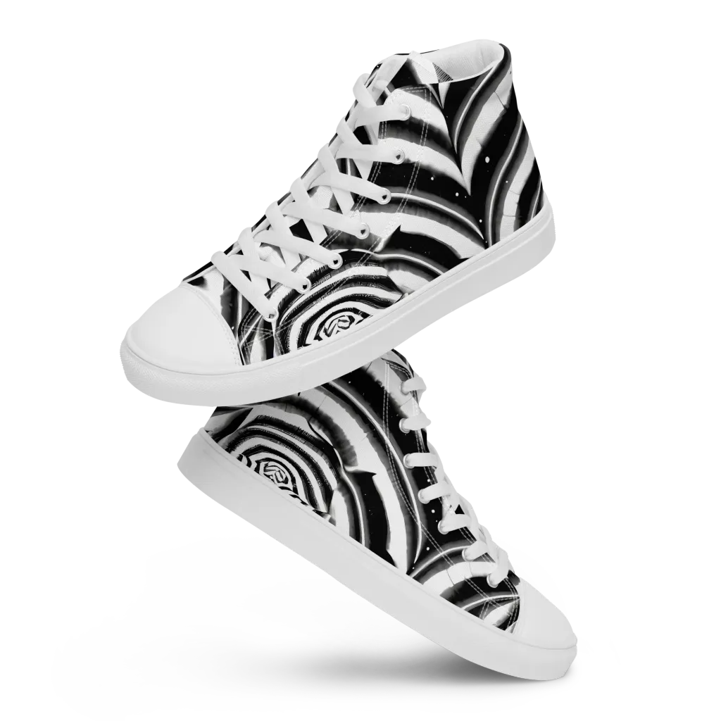 Dupain Swirl on Men's High Top Canvas Shoes — Front