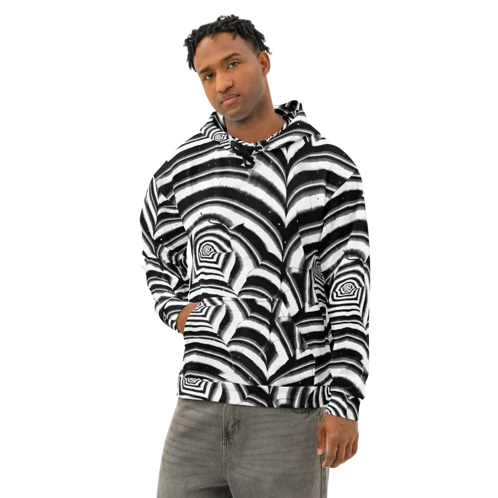 Dupain Swirl on Cotton Hoodie — Left Front