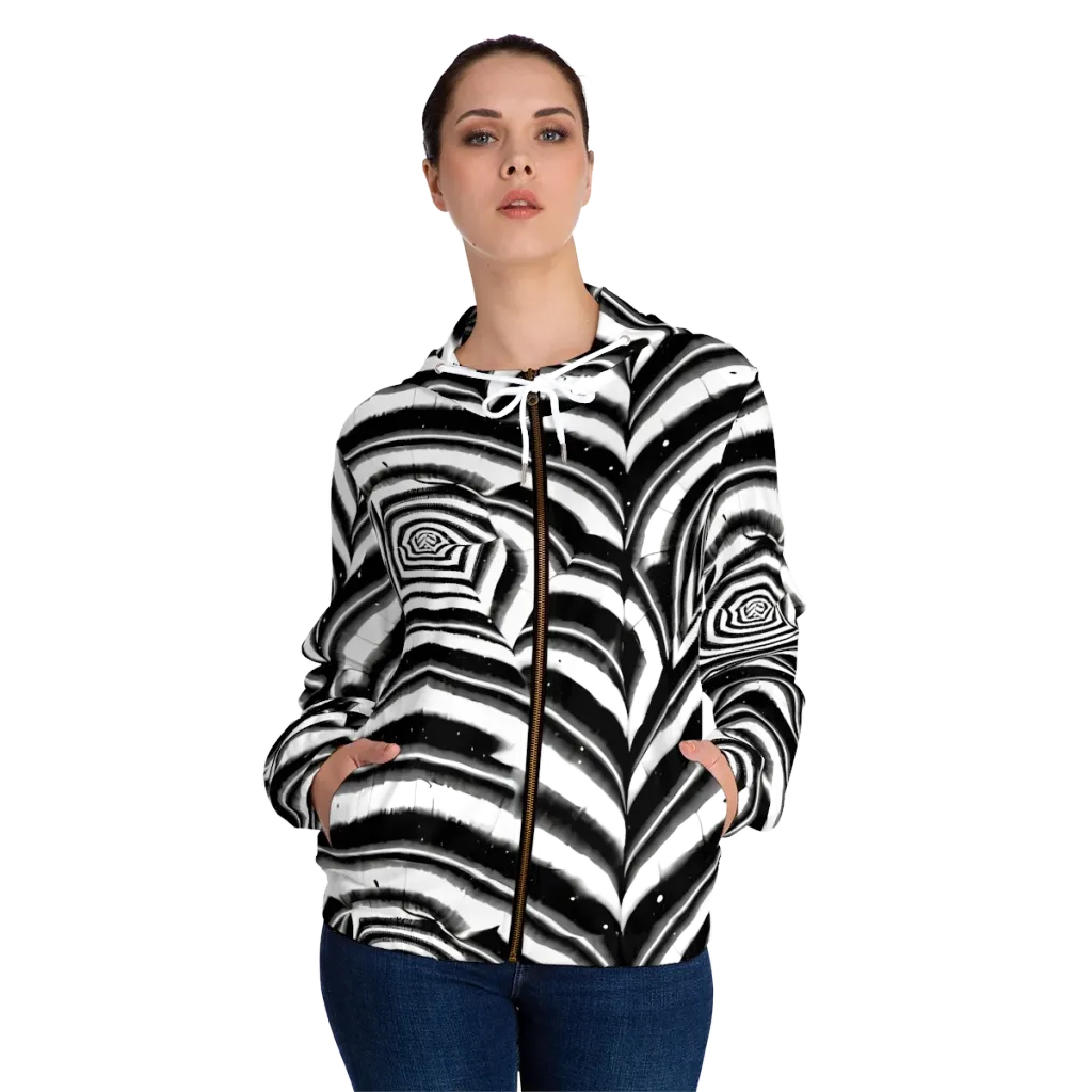 Dupain Swirl on Women's Full-Zip Hoodie — Front On Person