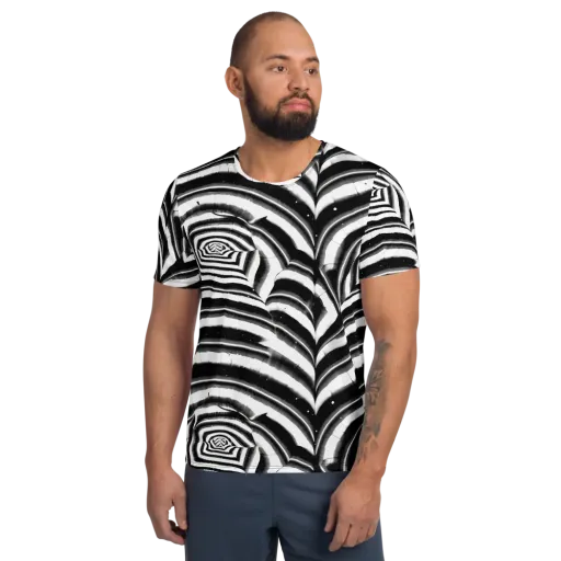 Dupain Swirl on a Men's Athletic T-Shirt