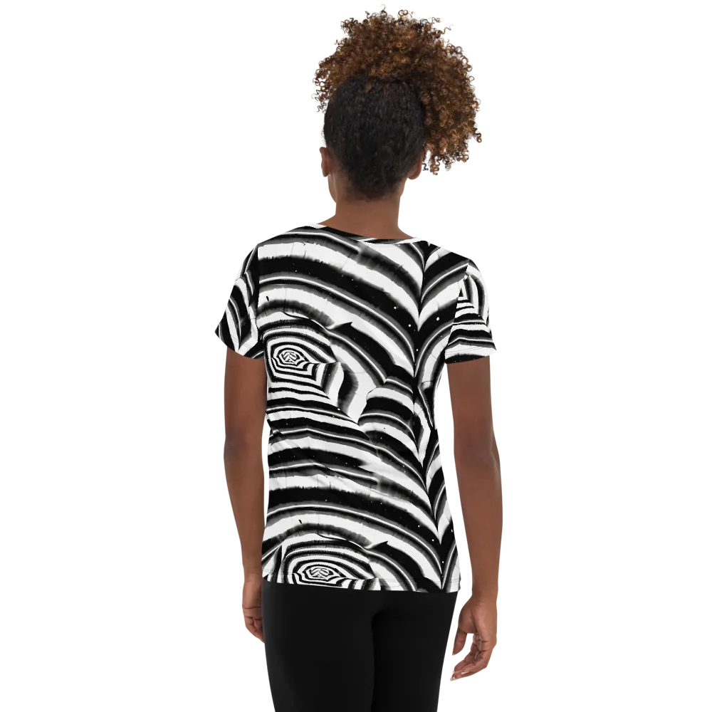 Dupain Swirl on Women's Athletic T-Shirt — Back