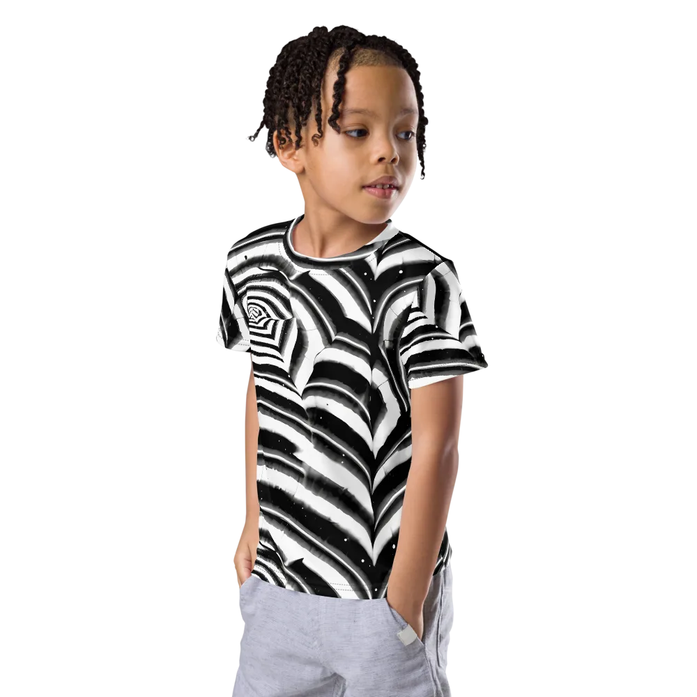 Dupain Swirl on Kids Crew Neck T-Shirt — Left Front