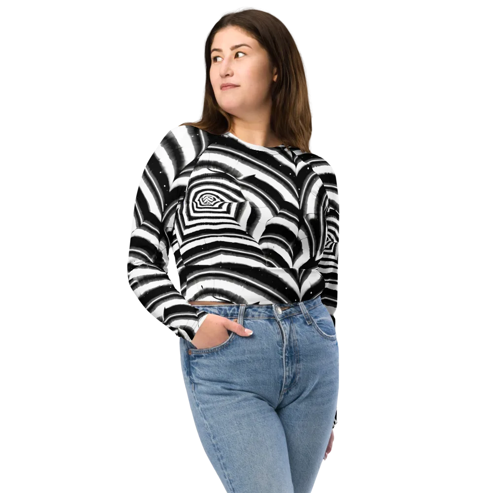 Dupain Swirl on Long Sleeve Crop Top — Front