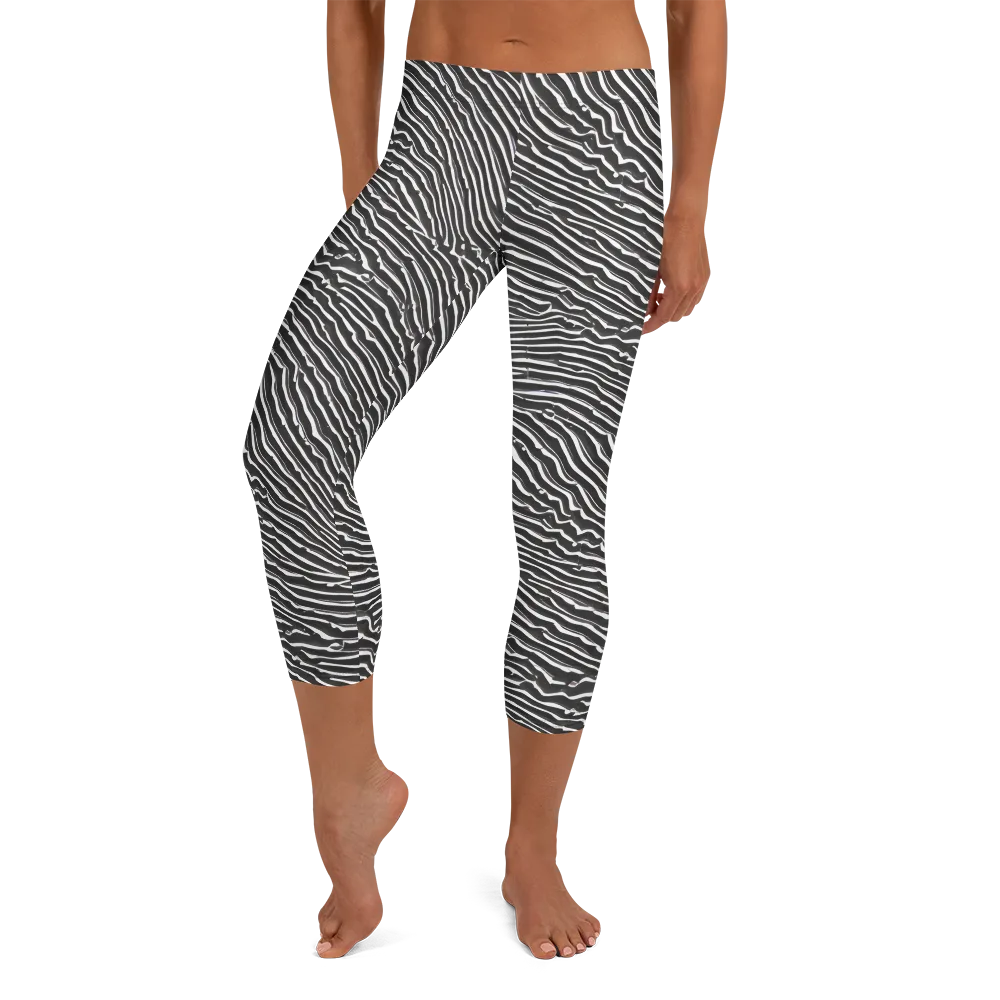 Hypnotic Waves on Capri Leggings — Front