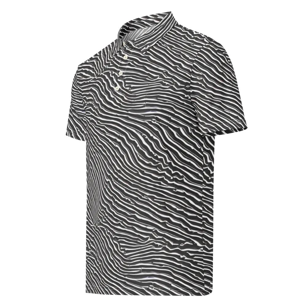 Hypnotic Waves on Men's Slim Fit Polo Shirt — Left Front