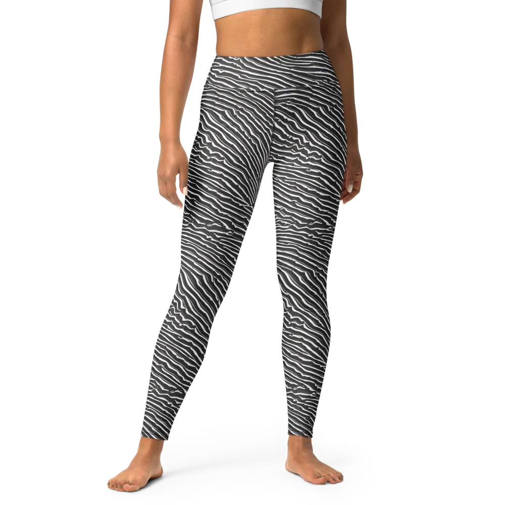 Hypnotic Waves on Yoga Leggings — Front