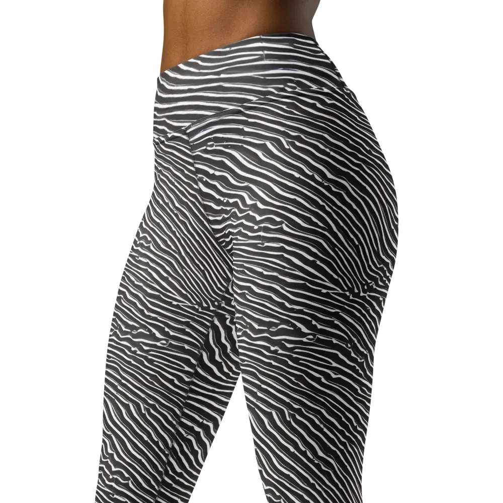Hypnotic Waves on Yoga Leggings — Left Front