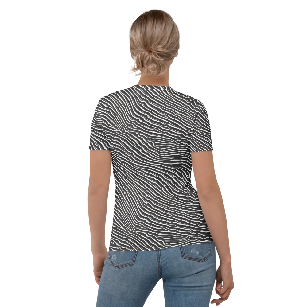 Hypnotic Waves on Women's Crew Neck T-Shirt — Back