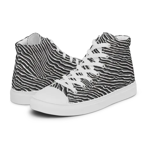 Hypnotic Waves on a Women's High Top Canvas Shoes