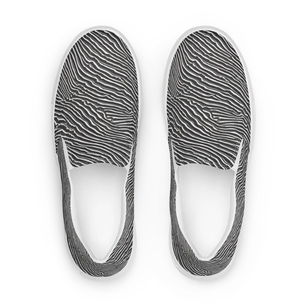 Hypnotic Waves on Men's Slip-On Canvas Shoes — Front
