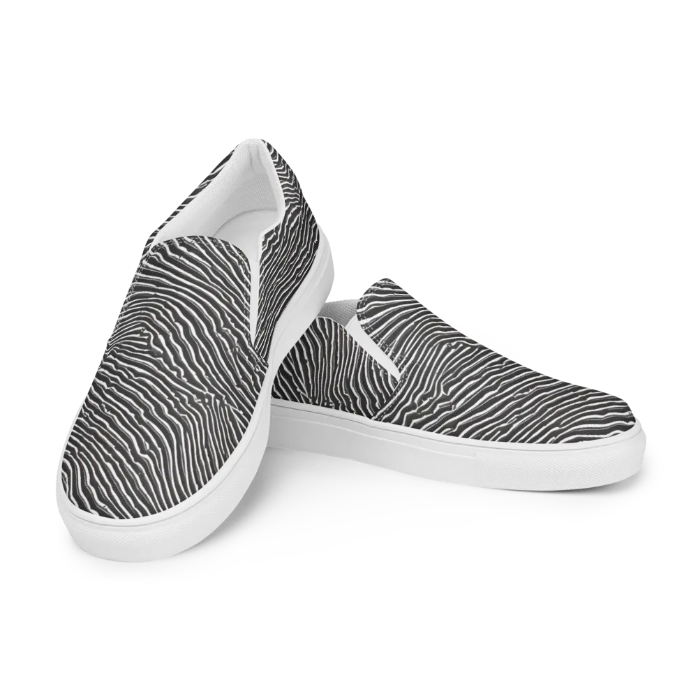 Hypnotic Waves on Men's Slip-On Canvas Shoes — Left Front