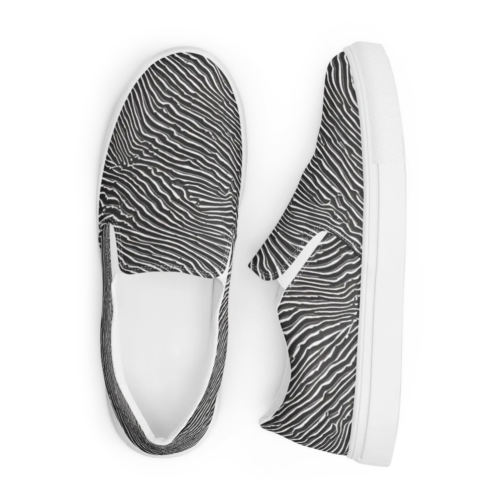 Hypnotic Waves on Men's Slip-On Canvas Shoes — Front