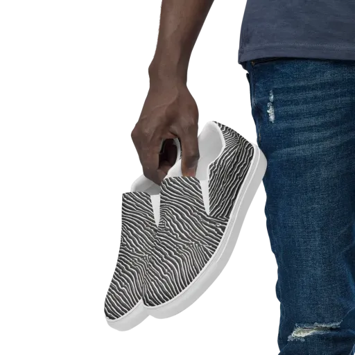 Hypnotic Waves on a Men's Slip-On Canvas Shoes