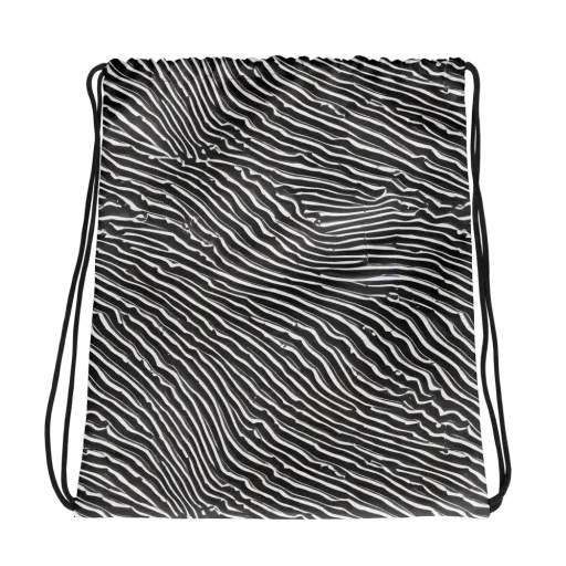 Hypnotic Waves on a Drawstring Bag
