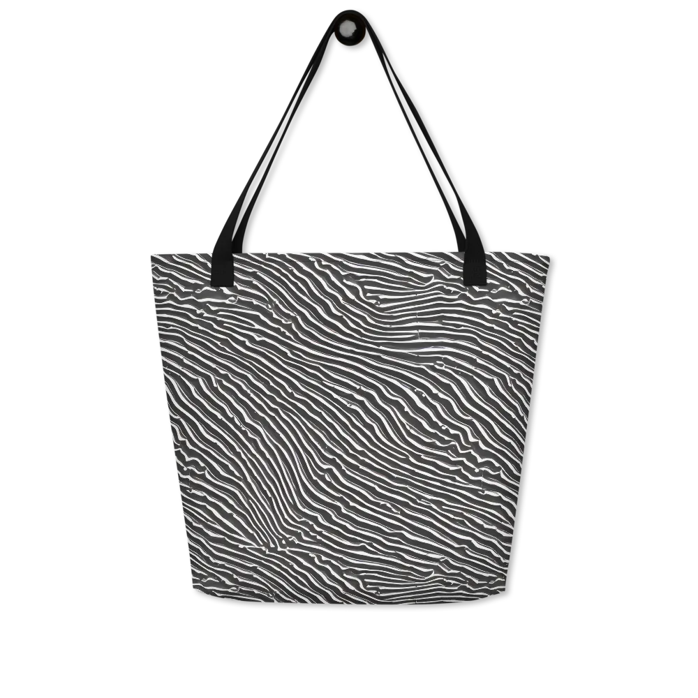 Hypnotic Waves on Large Tote Bag W/ Pocket — Front