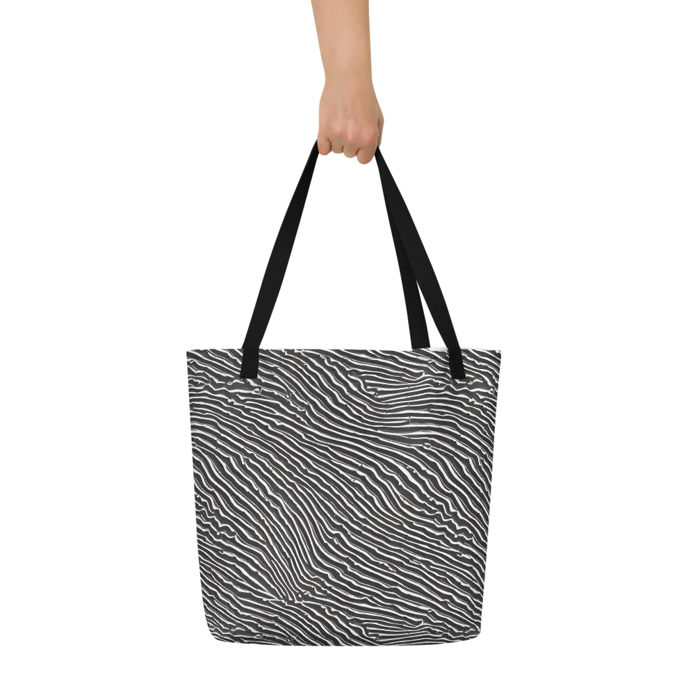 Hypnotic Waves on Large Tote Bag W/ Pocket — Front